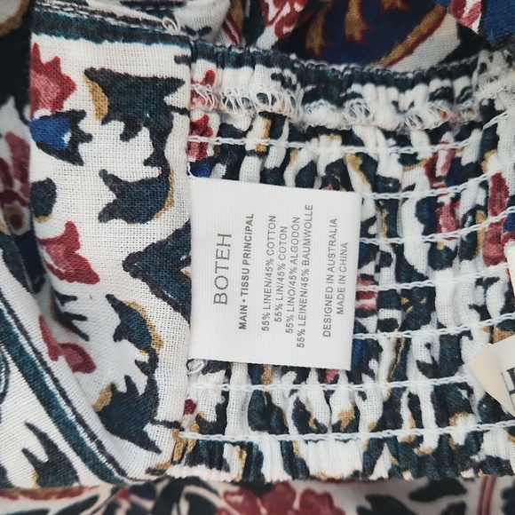 Boteh Verbena Print Crop Top Midi Skirt Set 6 Small Medium Cotton Linen - Picture 10 of 11